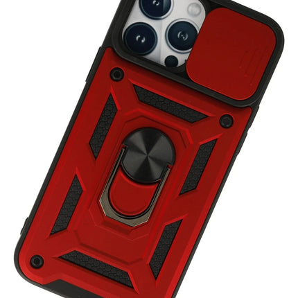 iPhone 13 Pro Pars Lens Yüzüklü Silikon Kılıf - Kırmızı 3