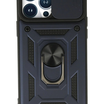 iPhone 13 Pro Pars Lens Yüzüklü Silikon Kılıf - Lacivert