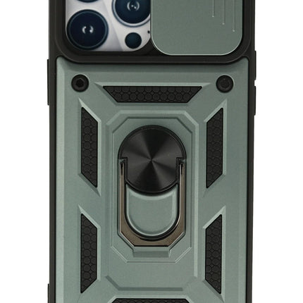 iPhone 13 Pro Pars Lens Yüzüklü Silikon Kılıf - Yeşil