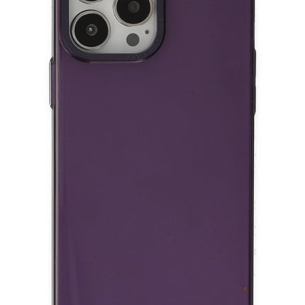 iPhone 13 Pro Max Anka PC Sert Metal Kapak Kılıf - Mor