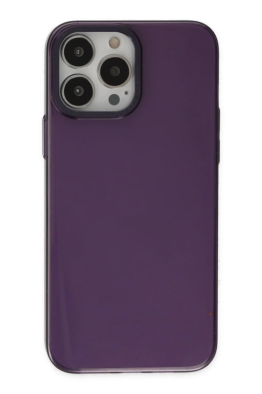 iPhone 13 Pro Max Anka PC Sert Metal Kapak Kılıf - Mor