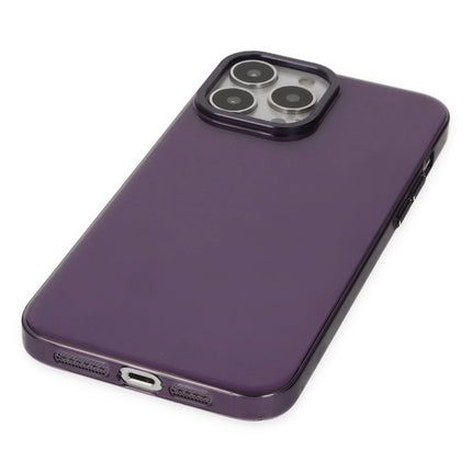 iPhone 13 Pro Max Anka PC Sert Metal Kapak Kılıf - Mor 4