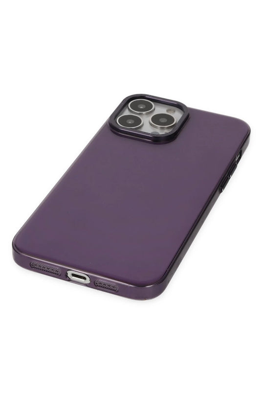 iPhone 13 Pro Max Anka PC Sert Metal Kapak Kılıf - Mor 4