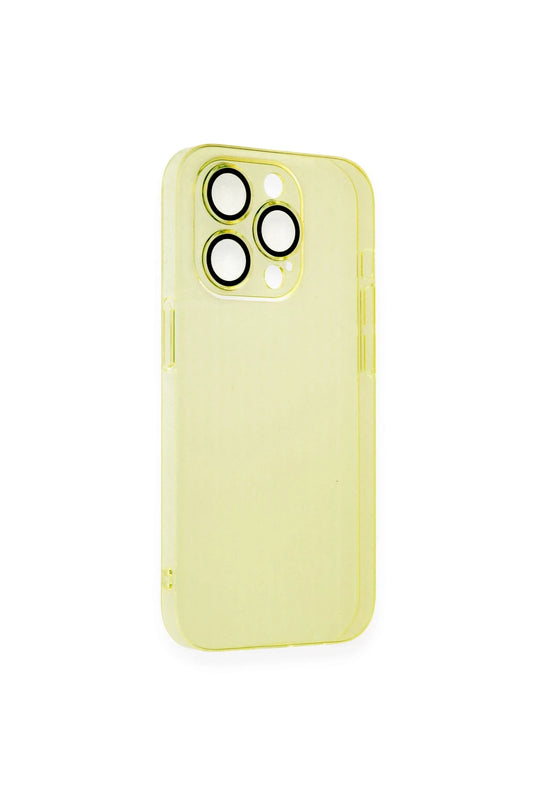 iPhone 13 Pro Max Armada Lensli Kapak Kılıf - Sarı 5