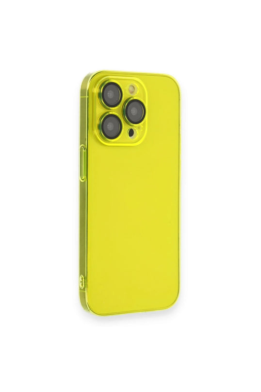 iPhone 13 Pro Max Armada Lensli Kapak Kılıf - Sarı