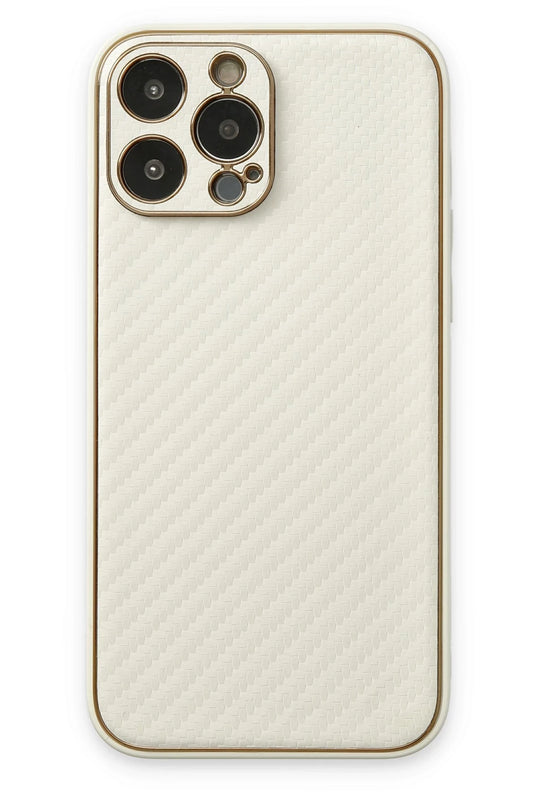 iPhone 13 Pro Max Coco Karbon Silikon Kılıf - Beyaz