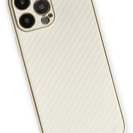 iPhone 13 Pro Max Coco Karbon Silikon Kılıf - Beyaz 2