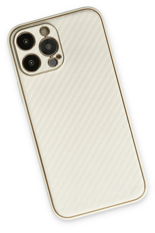 iPhone 13 Pro Max Coco Karbon Silikon Kılıf - Beyaz 2