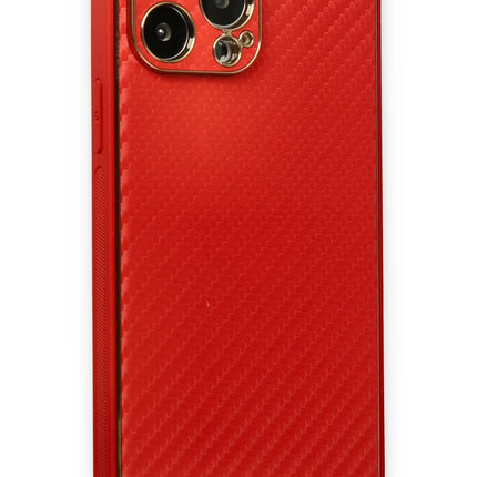iPhone 13 Pro Max Coco Karbon Silikon Kılıf - Kırmızı 3