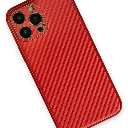 iPhone 13 Pro Max Coco Karbon Silikon Kılıf - Kırmızı 2