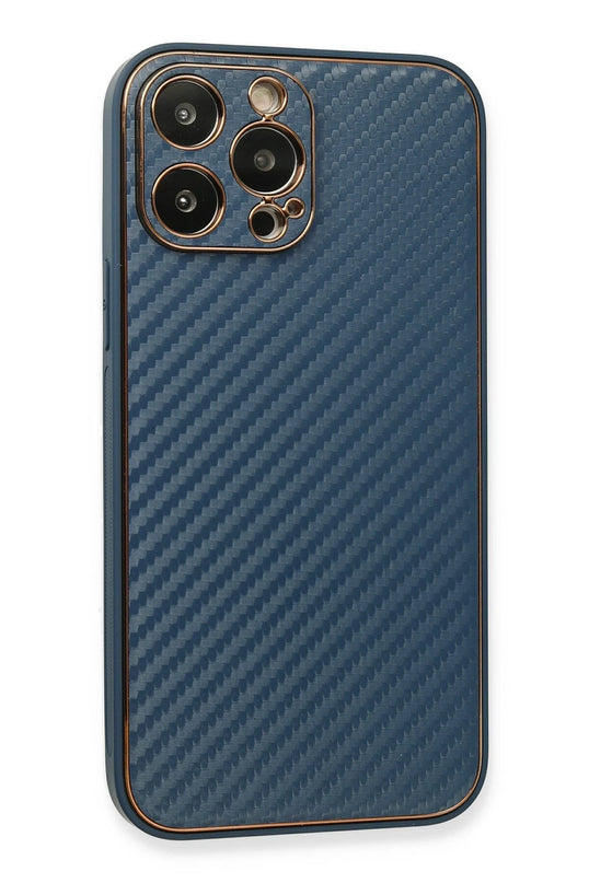 iPhone 13 Pro Max Coco Karbon Silikon Kılıf - Mavi 2