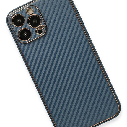 iPhone 13 Pro Max Coco Karbon Silikon Kılıf - Mavi 3