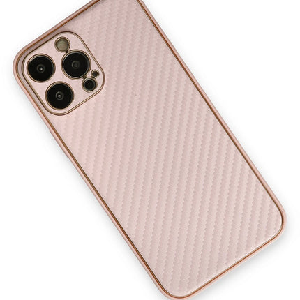 iPhone 13 Pro Max Coco Karbon Silikon Kılıf - Pembe 3