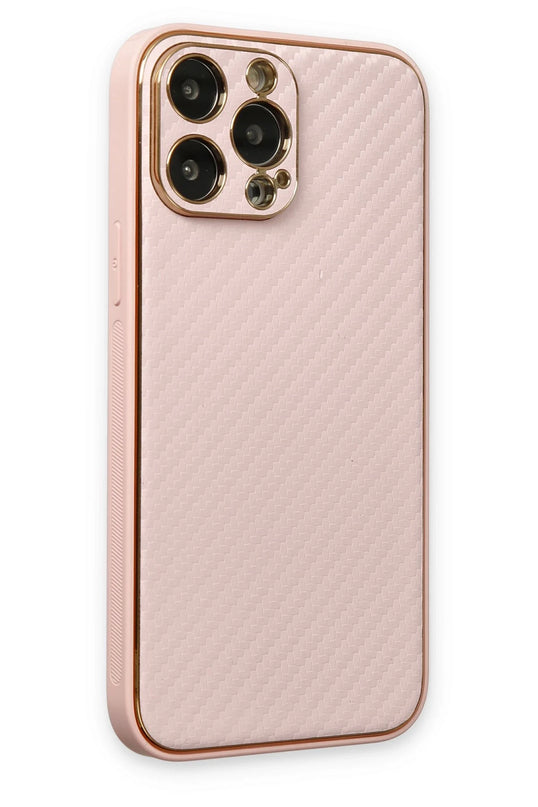iPhone 13 Pro Max Coco Karbon Silikon Kılıf - Pembe 2