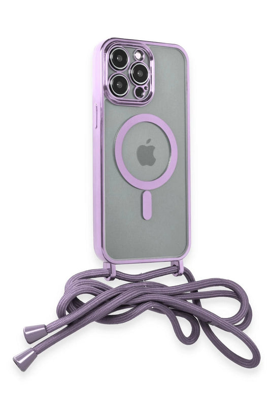 iPhone 13 Pro Max Divo Lazer Askılı Magsafe Kapak Kılıf - Lila 2