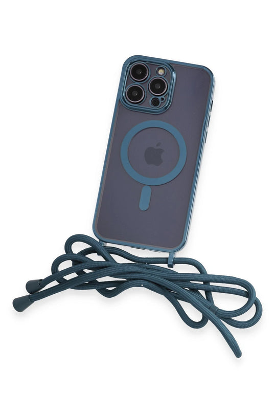 iPhone 13 Pro Max Divo Lazer Askılı Magsafe Kapak Kılıf - Sierra Blue 3