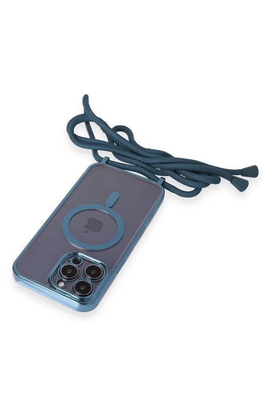 iPhone 13 Pro Max Divo Lazer Askılı Magsafe Kapak Kılıf - Sierra Blue 5