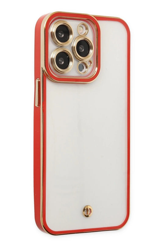 iPhone 13 Pro Max Liva Lens Silikon Kılıf - Kırmızı
