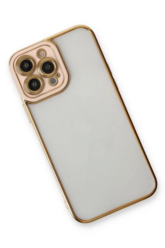 iPhone 13 Pro Max Liva Lens Silikon Kılıf - Pudra 3