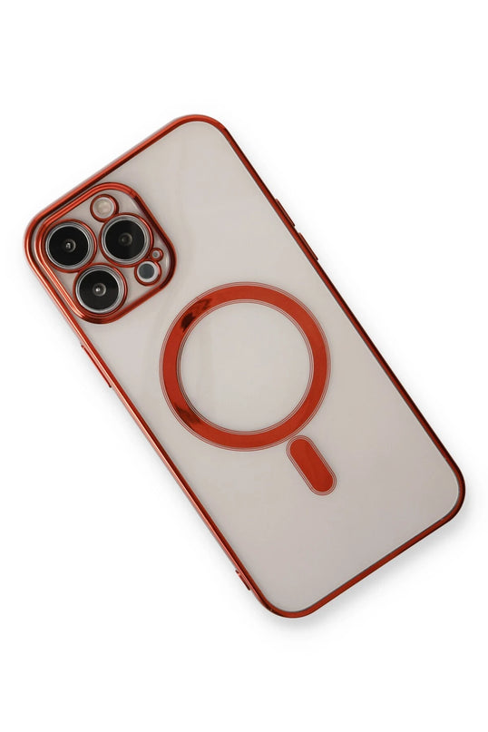 iPhone 13 Pro Max Magneticsafe Lazer Silikon Kılıf - Kırmızı 3