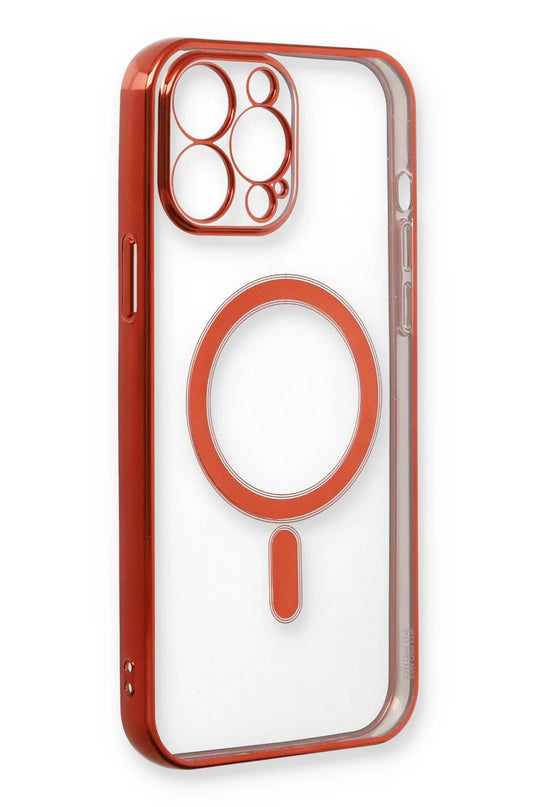 iPhone 13 Pro Max Magneticsafe Lazer Silikon Kılıf - Kırmızı 4
