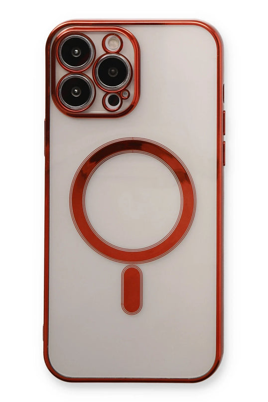 iPhone 13 Pro Max Magneticsafe Lazer Silikon Kılıf - Kırmızı 2
