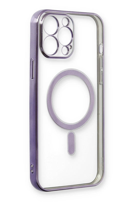 iPhone 13 Pro Max Magneticsafe Lazer Silikon Kılıf - Mor 4