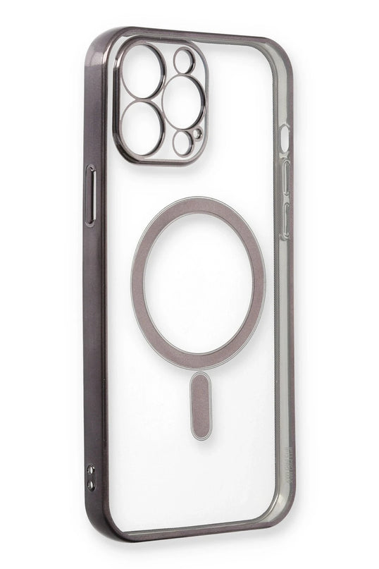 iPhone 13 Pro Max Magneticsafe Lazer Silikon Kılıf - Siyah 4