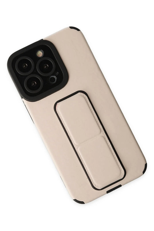 iPhone 13 Pro Max Mega Standlı Silikon Kılıf - Gold 2