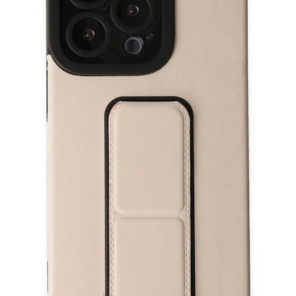 iPhone 13 Pro Max Mega Standlı Silikon Kılıf - Gold