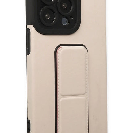 iPhone 13 Pro Max Mega Standlı Silikon Kılıf - Gold 5