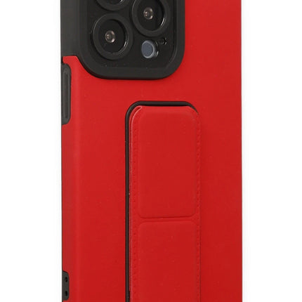 iPhone 13 Pro Max Mega Standlı Silikon Kılıf - Kırmızı 5