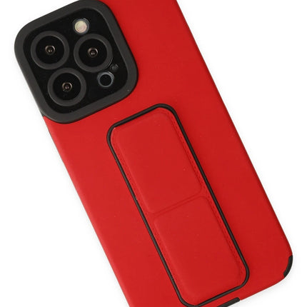 iPhone 13 Pro Max Mega Standlı Silikon Kılıf - Kırmızı 2