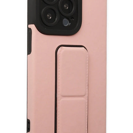 iPhone 13 Pro Max Mega Standlı Silikon Kılıf - Pudra 5