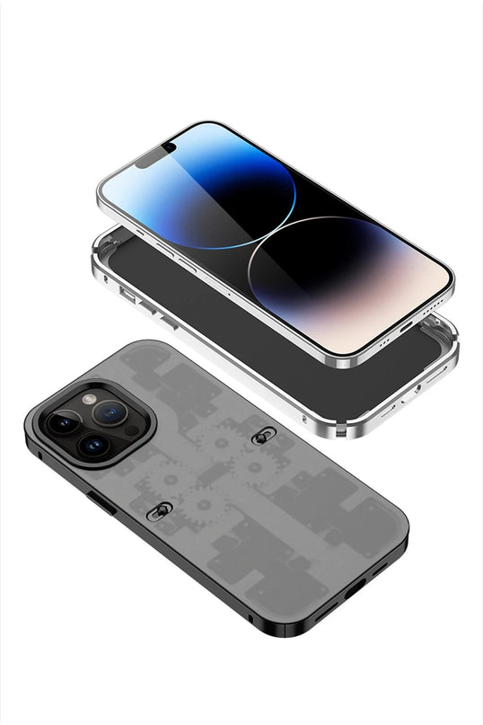 iPhone 13 Pro Max Mekanik Bumper Kapak Kılıf - Gümüş 5