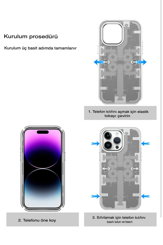 iPhone 13 Pro Max Mekanik Bumper Kapak Kılıf - Siyah 4