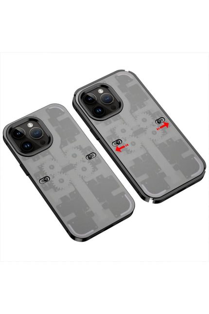 iPhone 13 Pro Max Mekanik Bumper Kapak Kılıf - Siyah