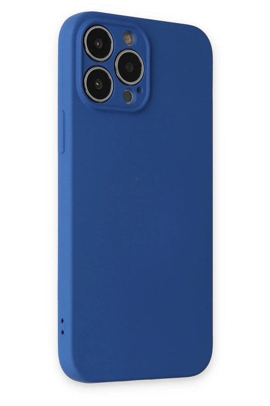iPhone 13 Pro Max Nano içi Kadife Silikon Kılıf - Lacivert 2