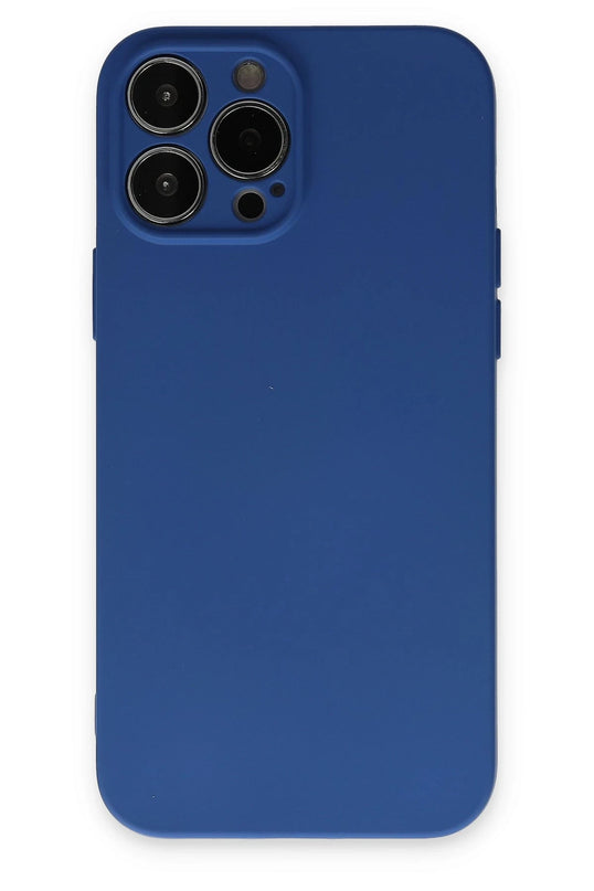 iPhone 13 Pro Max Nano içi Kadife Silikon Kılıf - Lacivert