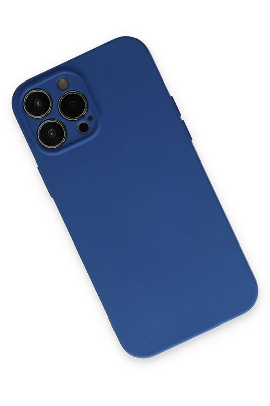 iPhone 13 Pro Max Nano içi Kadife Silikon Kılıf - Lacivert 3