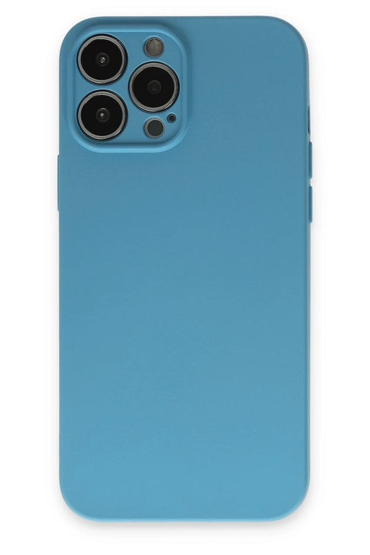 iPhone 13 Pro Max Nano içi Kadife Silikon Kılıf - Mavi
