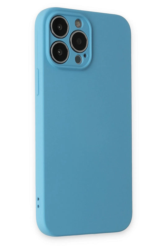iPhone 13 Pro Max Nano içi Kadife Silikon Kılıf - Mavi 2
