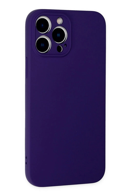 iPhone 13 Pro Max Nano içi Kadife Silikon Kılıf - Mor 3
