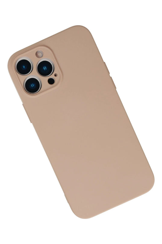 iPhone 13 Pro Max Nano içi Kadife Silikon Kılıf - Pudra 2