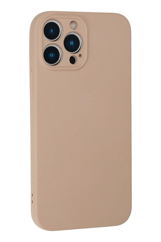 iPhone 13 Pro Max Nano içi Kadife Silikon Kılıf - Pudra 3