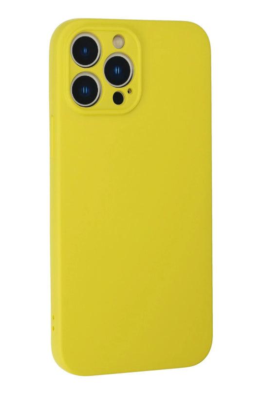 iPhone 13 Pro Max Nano içi Kadife Silikon Kılıf - Sarı 3