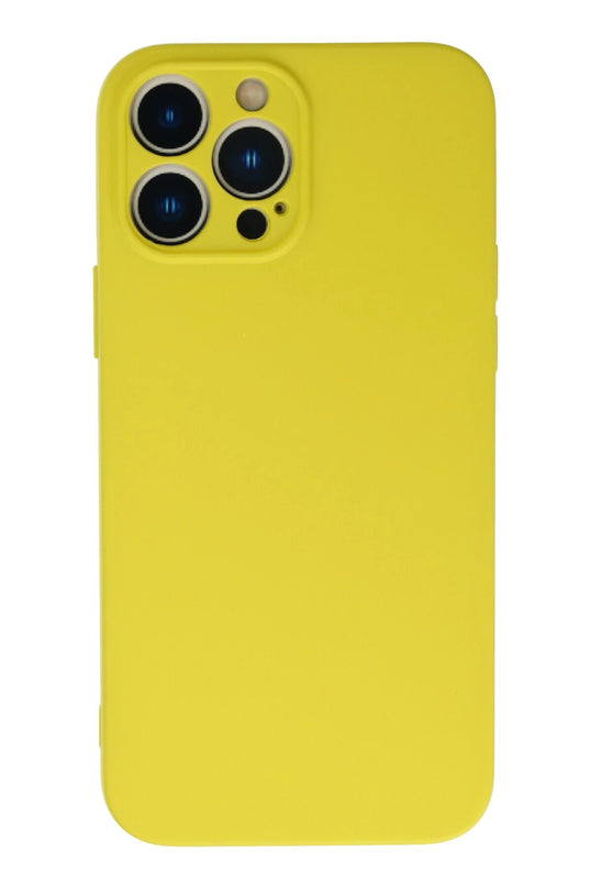iPhone 13 Pro Max Nano içi Kadife Silikon Kılıf - Sarı
