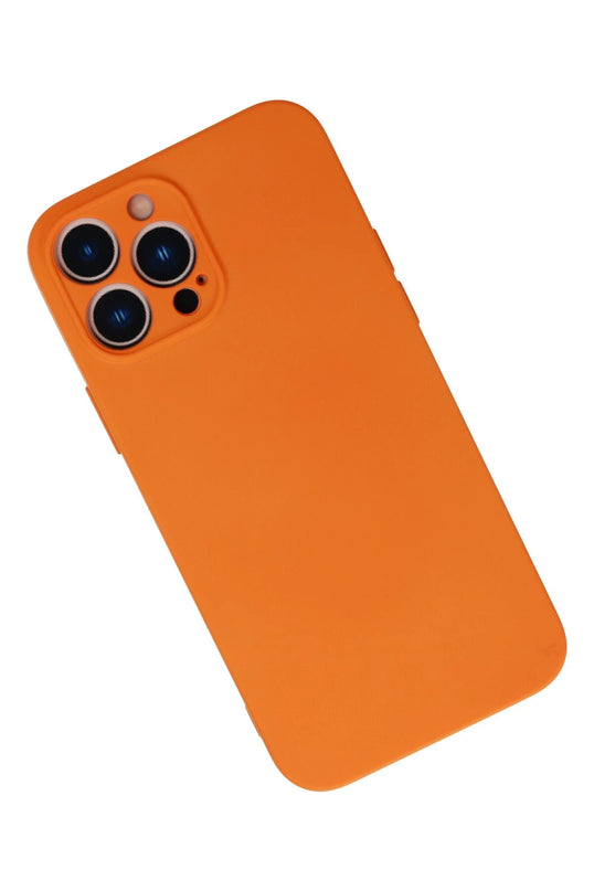 iPhone 13 Pro Max Nano içi Kadife Silikon Kılıf - Turuncu 2