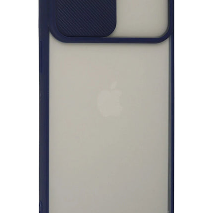 iPhone 13 Pro Max Palm Buzlu Kamera Sürgülü Silikon Kılıf - Lacivert 2