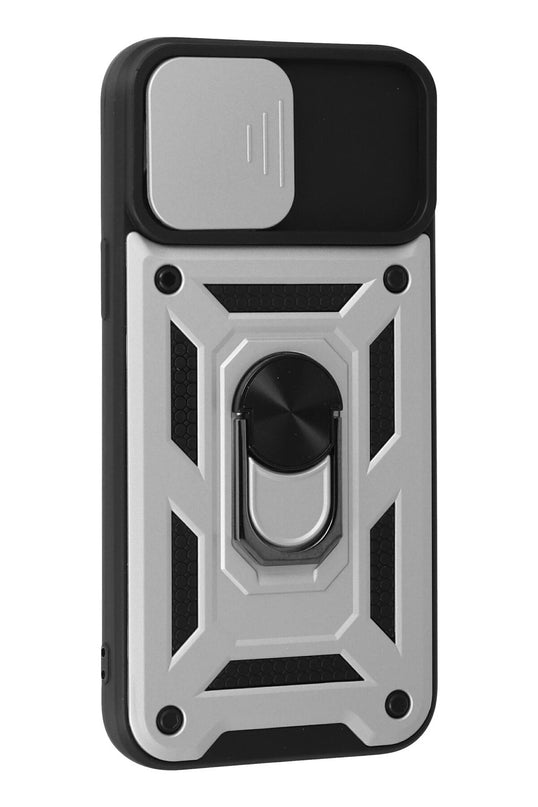 iPhone 13 Pro Max Pars Lens Yüzüklü Silikon Kılıf - Gümüş 2